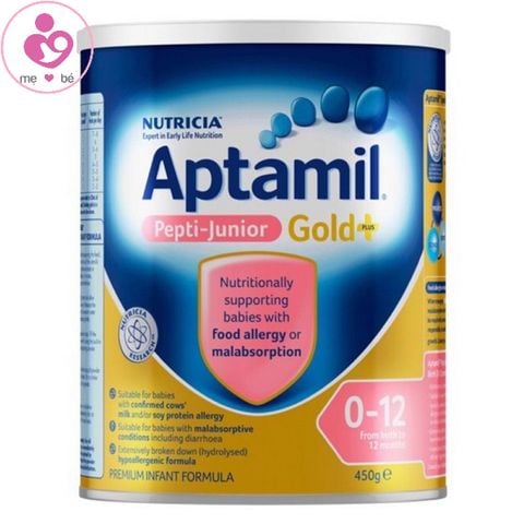 Sữa Aptamil Gold+ Pepti-Junior của Úc cho trẻ 0-12 tháng dị ứng đạm sữa bò hộp 450g