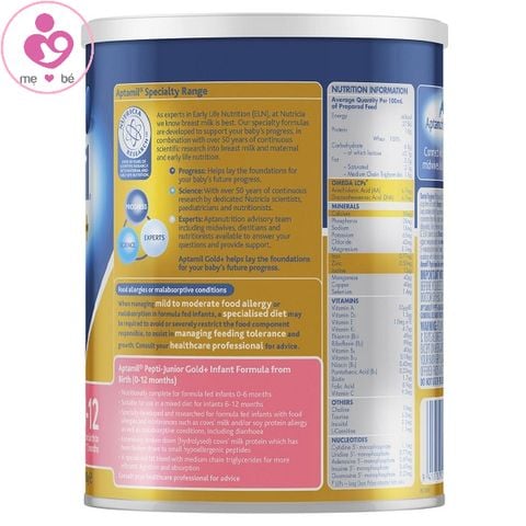 Sữa Aptamil Gold+ Pepti-Junior của Úc cho trẻ 0-12 tháng dị ứng đạm sữa bò hộp 450g