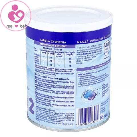 Sữa Bebilon Pepti Syneo số 2 của Ba Lan cho trẻ từ 6-12 tháng dị ứng đạm sữa bò hộp 400g