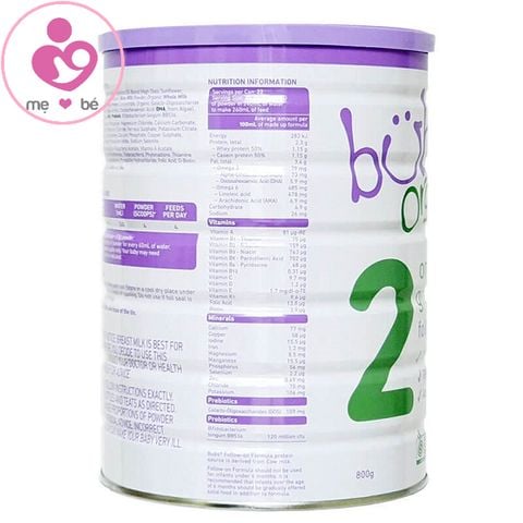 Sữa bò hữu cơ Bubs Organic số 2 follow-on formula cho bé từ 6-12 tháng