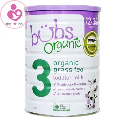 Sữa bò hữu cơ Bubs Organic số 3 toddler milk cho bé từ 1-3 tuổi