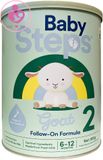 Sữa dê Baby Steps số 2 cho bé từ 6-12 tháng tuổi hộp 900g