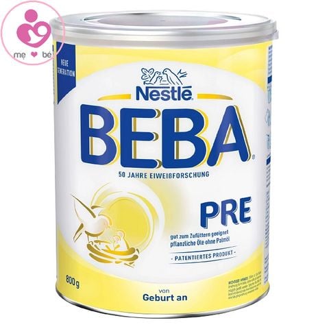 Sữa Nestle BEBA Pre của Đức cho bé 0-6 tháng biếng ăn, chậm lên cân, táo bón hộp 800g