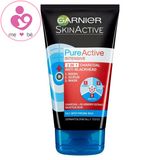 Sữa rửa mặt Garnier Skinactive Hautklar 3 in 1 Anti – Mitesser giảm mụn đầu đen của Đức tuýp 150ml