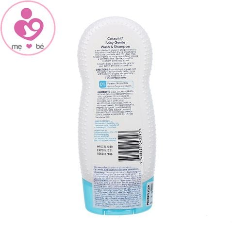 Sữa tắm gội toàn thân Cetaphil Baby Gentle Wash and Shampoo 2 in 1 cho bé chai 230ml