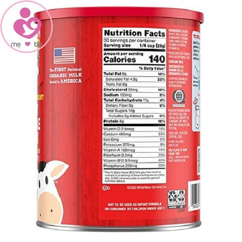 Sữa tươi Horizon Organic Dry Whole Milk của Mỹ cho trẻ từ trên 1 tuổi hộp 870g