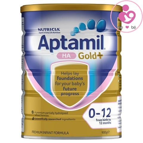 Sữa Aptamil Gold + HA của Úc cho trẻ từ 0-12 tháng có nguy cơ/tiền sử dị ứng hộp 900g