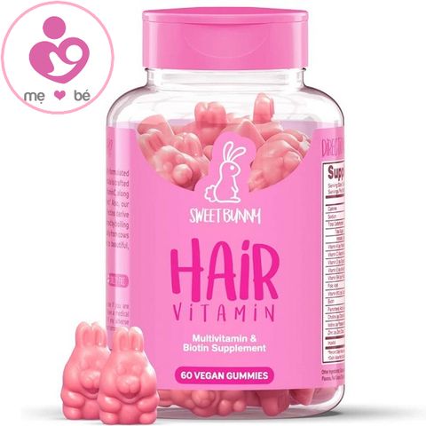 Kẹo dẻo mọc tóc Sweet Bunny Hair Vitamin của Mỹ lọ 60 viên