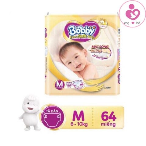 Tã dán Bobby Extra Soft Dry size M cho bé 6-10 kg