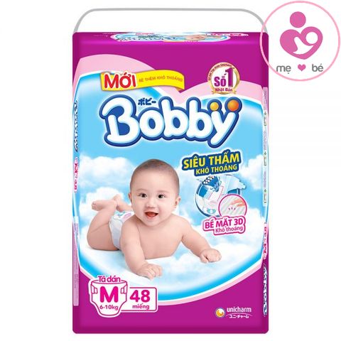 Tã dán Bobby siêu thấm size M cho bé 6-10 kg