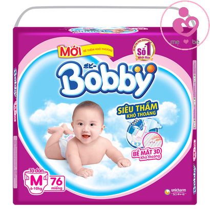 Tã dán Bobby siêu thấm size M cho bé 6-10 kg