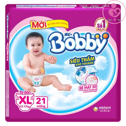 Tã dán Bobby siêu thấm size XL cho bé 12-17 kg