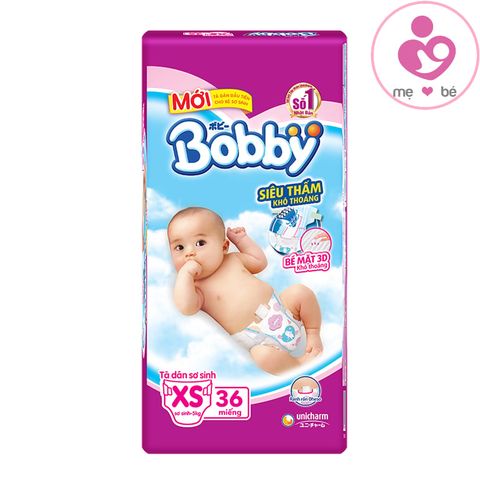 Tã dán Bobby siêu thấm size XS cho bé sơ sinh dưới 5kg
