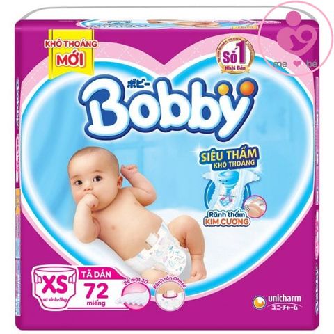 Tã dán Bobby siêu thấm size XS cho bé sơ sinh dưới 5kg