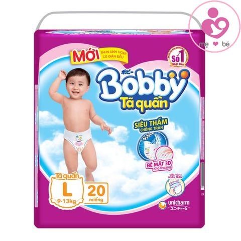 Tã quần Bobby siêu thấm size L cho bé 9-13 kg