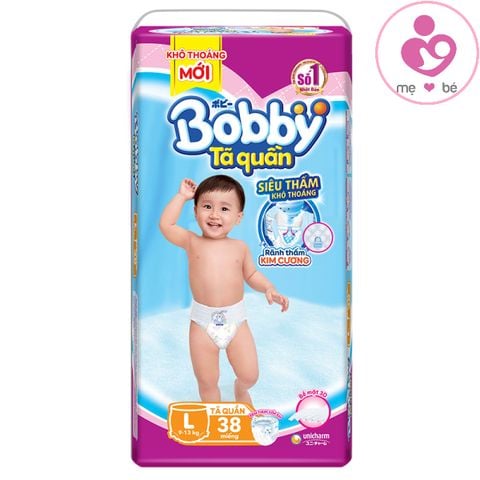 Tã quần Bobby siêu thấm size L cho bé 9-13 kg