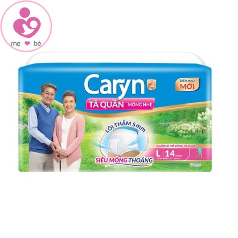 Tã quần mỏng nhẹ Caryn cho người già, phụ nữ sau sinh size L 14 chiếc