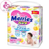 Tã quần Merries size M 58 miếng cho bé từ 6-11 kg