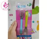 Vỉ 2 Thìa Cảm Ứng Nhiệt Thay Đổi Màu An Toàn Cho Bé Ăn Dặm UPASS UP3022W