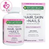 Viên uống đẹp da, tóc và móng Nature’s Bounty Hair Skin & Nails Argan Oil Infused của Mỹ lọ 250 viên