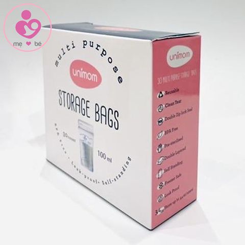Túi trữ sữa đa năng Unimom Hàn Quốc hộp 30 túi 100ml UM870497
