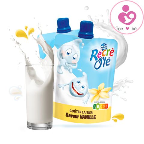 Váng sữa Mont Blanc của Pháp dạng túi vị vani cho bé từ 4 tháng tuổi hộp 4 túi