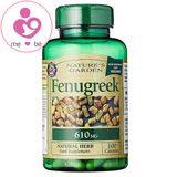 Viên lợi sữa Nature’s Garden Fenugreek 610mg của Anh hộp 100 viên