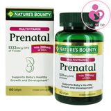 Vitamin bầu Nature’s Bounty Prenatal Multivitamin DHA của Mỹ hộp 60 viên