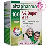 Vitamin tổng hợp Altapharma A-Z Depot ab 50 của Đức cho người trên 50 tuổi hộp 100 viên