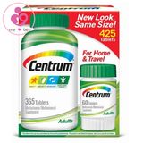 Vitamin tổng hợp Centrum Adults của Mỹ cho người dưới 50 tuổi hộp 425 viên
