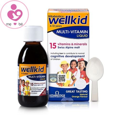 Siro Wellkid Multi-Vitamin Liquid của Anh bổ sung vitamin và khoáng chất cho trẻ từ 4-12 tuổi lọ 150ml
