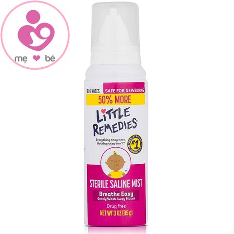 Dung dịch muối biển xịt mũi Little Remedies Sterile Saline Mist cho trẻ sơ sinh của Mỹ chai 85g
