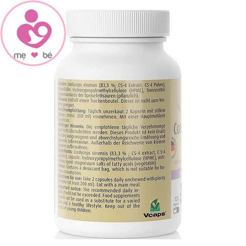 Đông trùng hạ thảo Zein Pharma Cordyceps CS-4 500mg của Đức lọ 120 viên