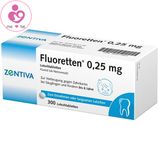 Viên ngừa sâu răng Zentiva Fluoretten 0,25mg của Đức cho trẻ dưới 6 tuổi hộp 300 viên
