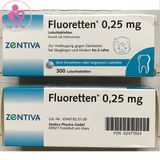 Viên ngừa sâu răng Zentiva Fluoretten 0,25mg của Đức cho trẻ dưới 6 tuổi hộp 300 viên