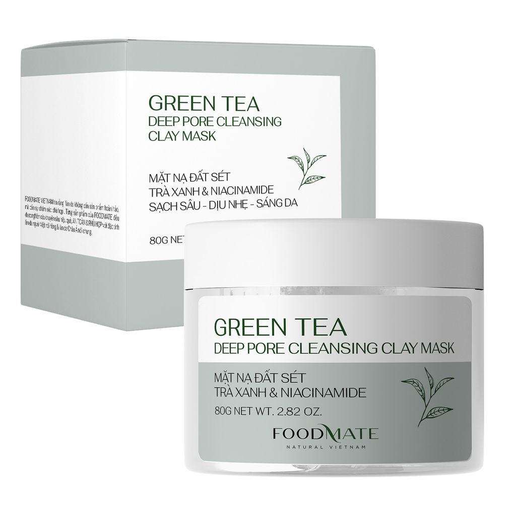 Mặt nạ đất sét Trà xanh FOODMATE Green Tea Deep Pore Cleansing Clay Mask 80g