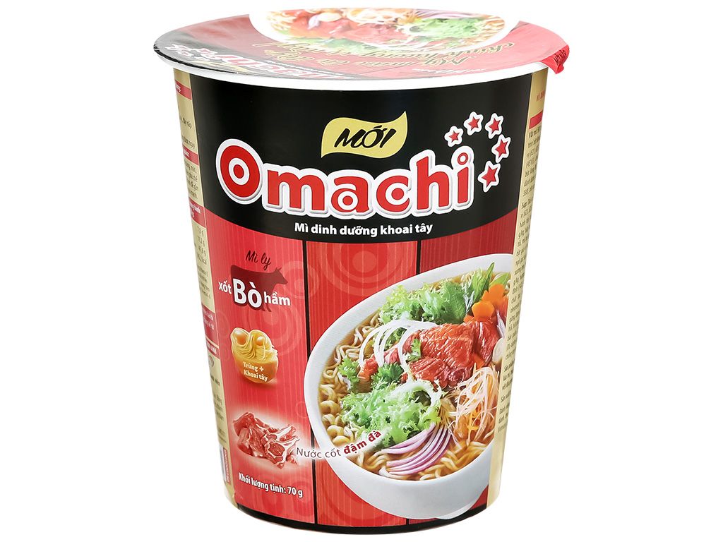  MÌ DINH DƯỠNG KHOAI TÂY OMACHI XỐT BÒ HẦM 24 HỘP X 70GR 