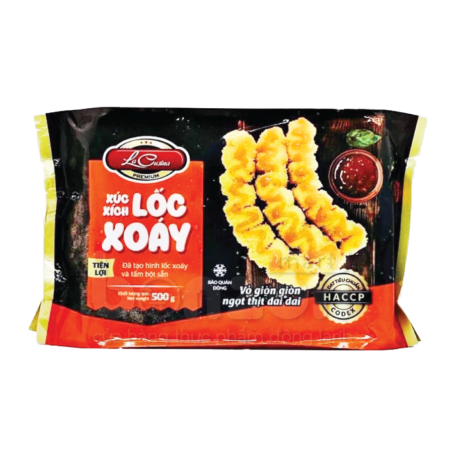  XÚC XÍCH LỐC XOÁY TẨM BỘT 500G X 12 GÓI 