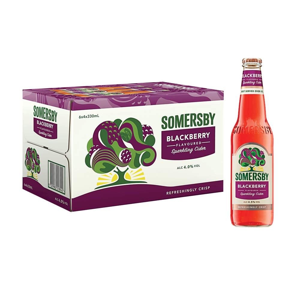  THÙNG SOMERSBY CHAI -VỊ MÂM XÔI 330ML (12 LON) 