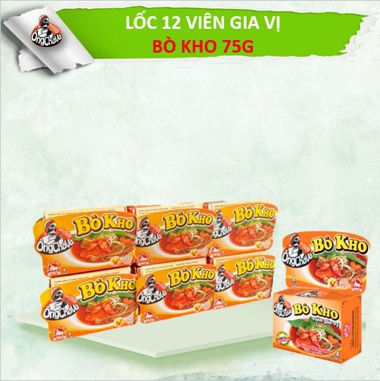  VIÊN GIA VỊ BÒ KHO ÔNG CHÀ VÀ X 12 LỐC/TH 