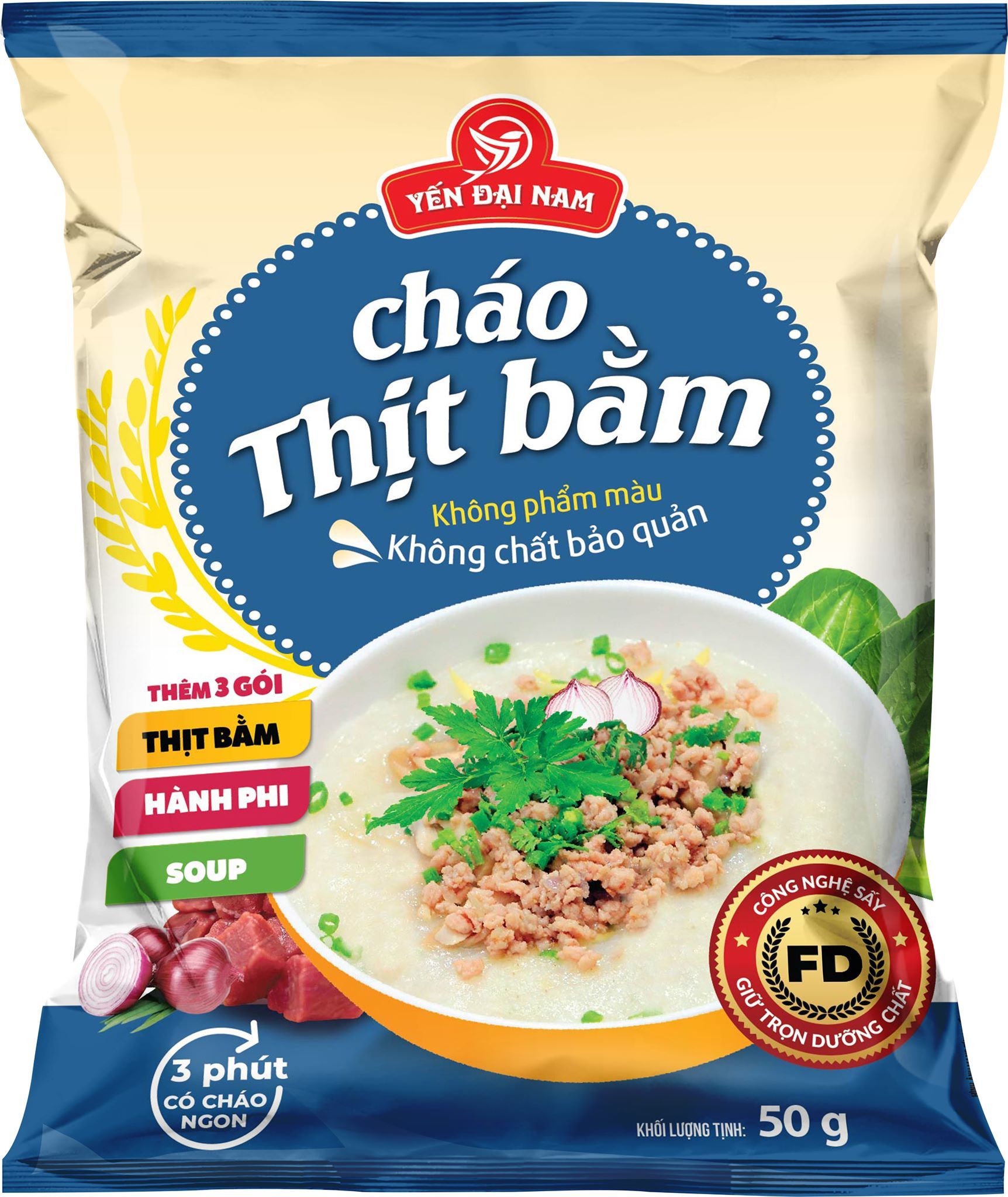  CHÁO THỊT BẰM YẾN ĐẠI NAM 50GR X 30 GÓI 