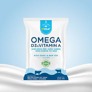  SỮA DINH DƯỠNG TIỆT TRÙNG VPMILK OMEGA – ÍT ĐƯỜNG 220 ML 