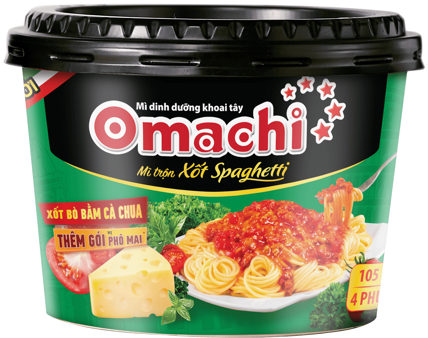  MÌ DINH DƯỠNG KHOAI TÂY OMACHI TRỘN XỐT SPAGHETTI 18 HỘP X 105G 