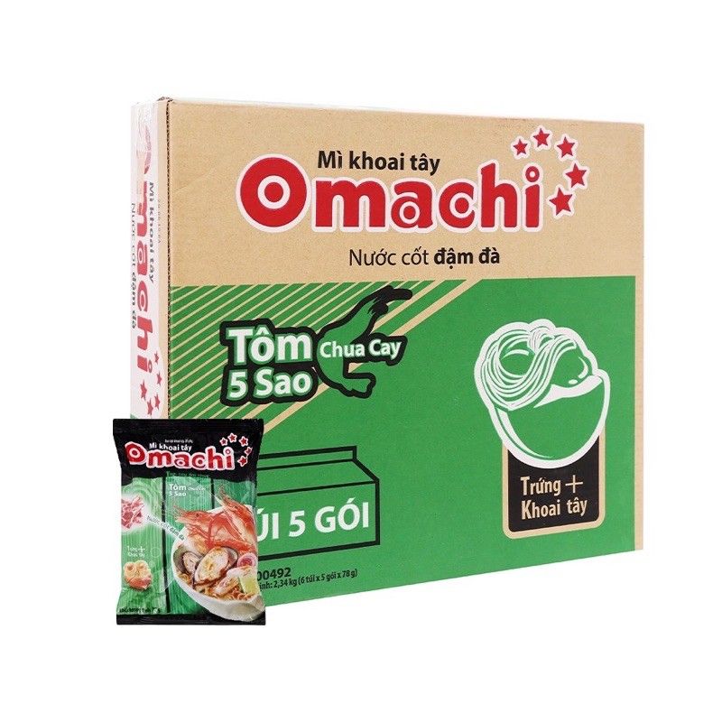  MÌ DINH DƯỠNG KHOAI TÂY OMACHI TÔM CHUA CAY THÁI MN 30 GÓI X 80GR 