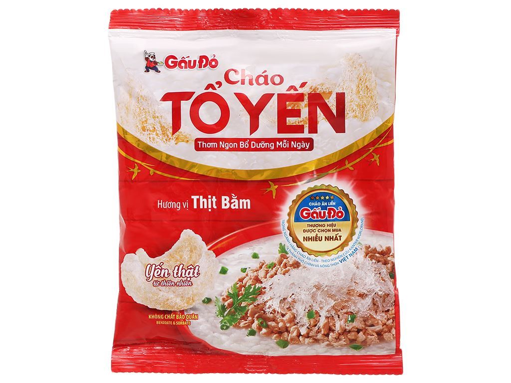  THÙNG CHÁO TỔ YẾN (ĐỎ) THỊT BẰM 30 GÓI/TH 