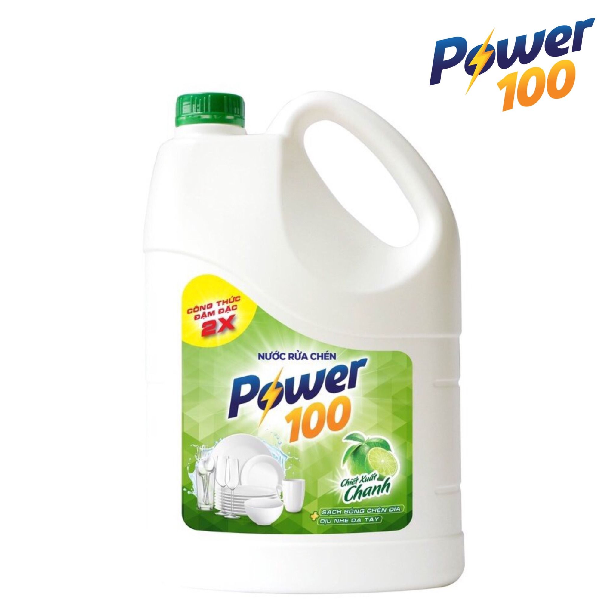  NƯỚC RỬA CHÉN POWER 100 - HƯƠNG CHANH 3,8KG 