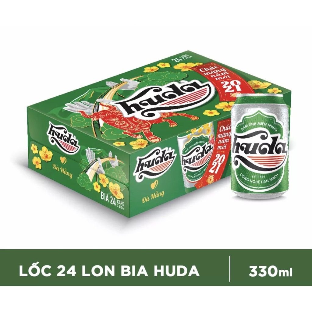  THÙNG BIA HUDA LON 330ML - XUÂN 