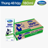  SỮA TƯƠI TIỆT TRÙNG VINAMILK  CÓ ĐƯỜNG 100% 180ML X 48 HỘP 