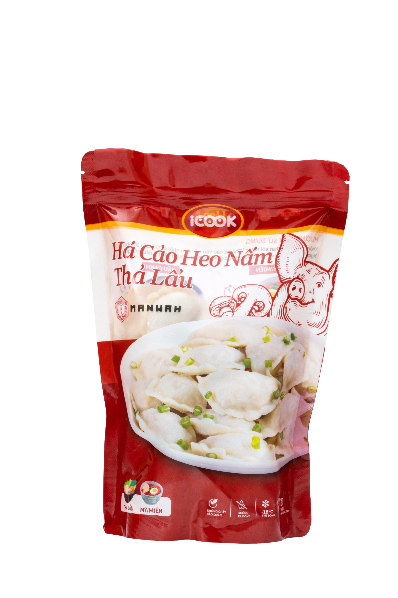  Há cảo heo nấm hương thả lẩu iCOOK 500gr 