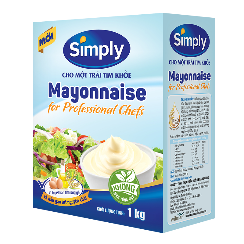  MAYONNAISE SIMPLY FOR PROFESSIONAL CHEFS 1KG (12 HỘP) 